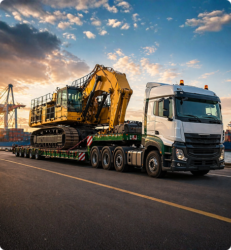 Heavy machinery hauling for compressors pumps and hydraulic units