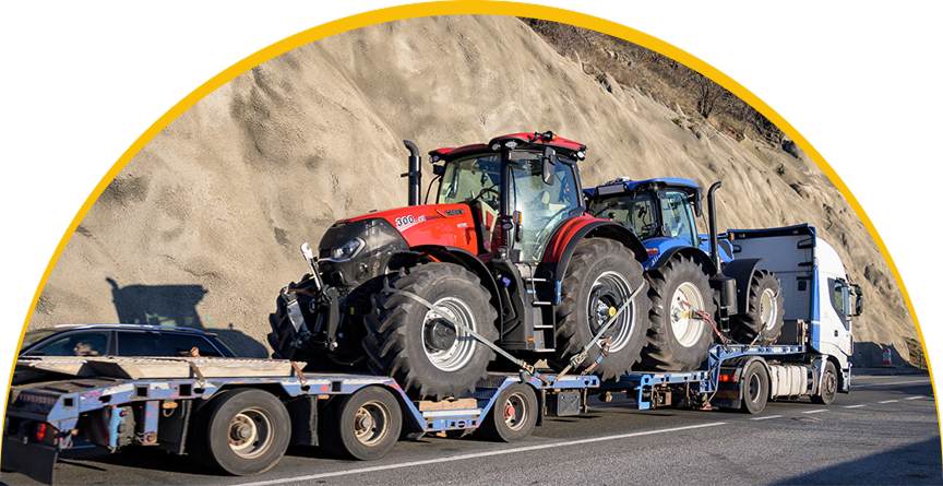 Nationwide heavy equipment transport with direct site-to-site delivery