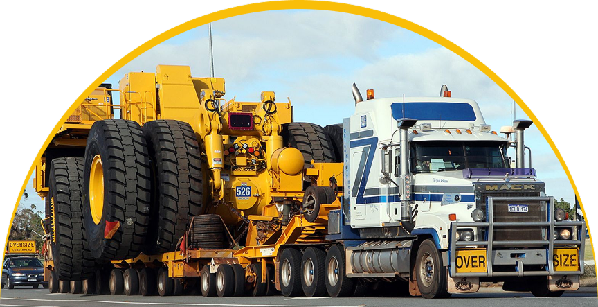 Nationwide machinery transport services with permitted heavy hauling