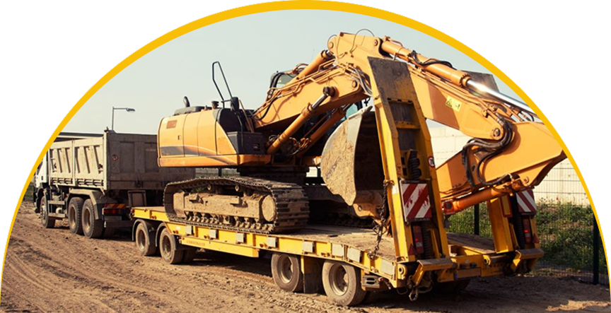 Industrial machinery transport with secure blocking and bracing