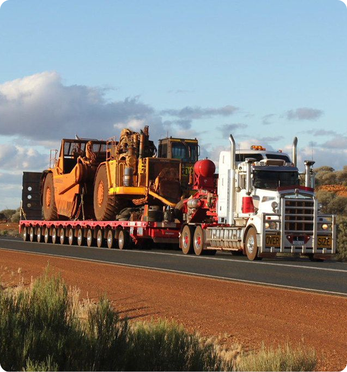 Lowboy and RGN trailer transportation for heavy equipment