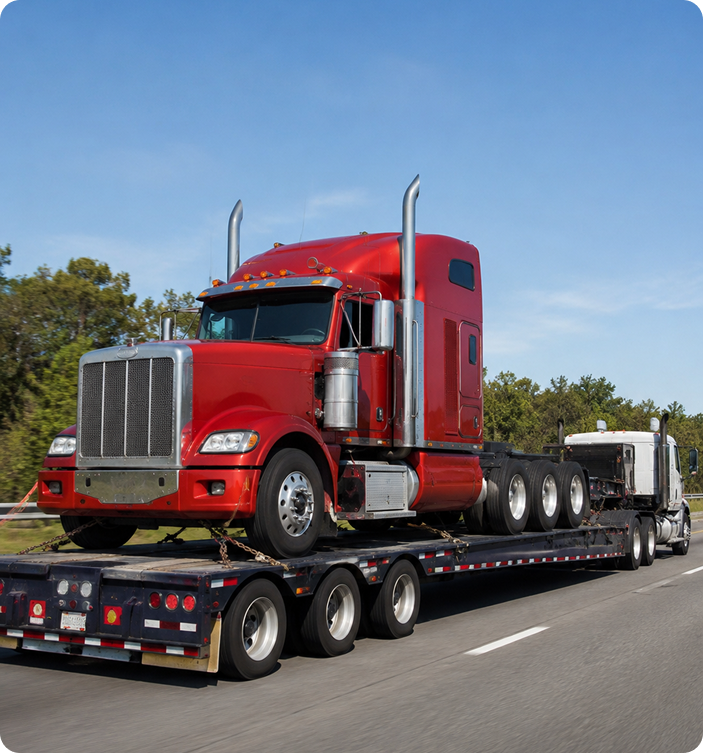 Non-running vehicle transport using specialized loading equipment