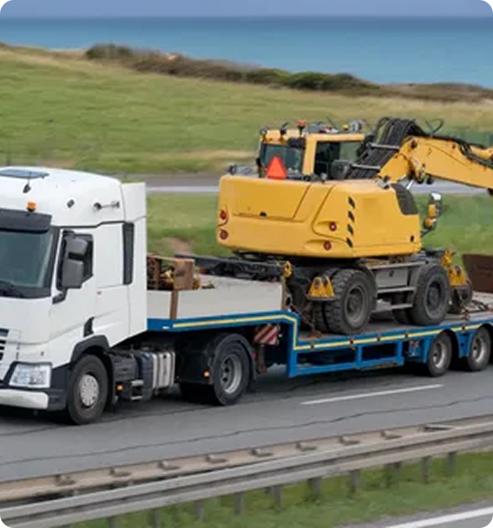 Heavy machinery transport for skid steers backhoes and track loaders