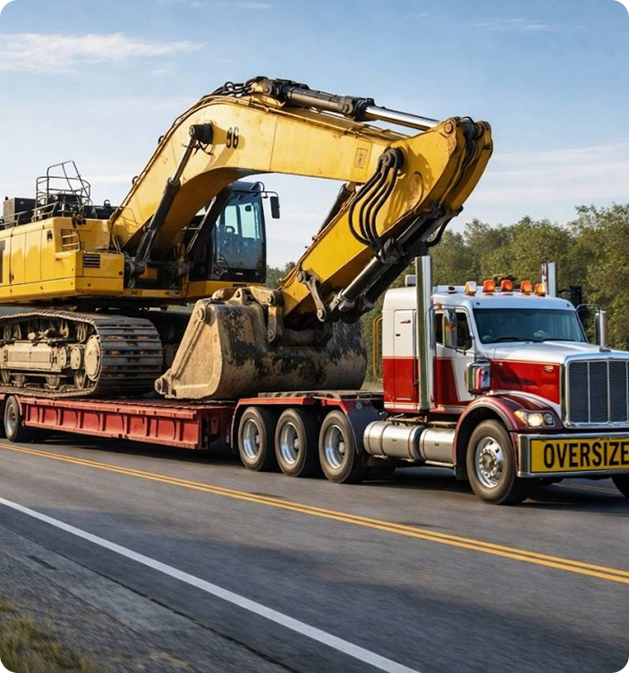 Heavy equipment hauling for cranes, forklifts, and boom lifts