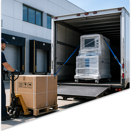 Trade show freight delivery with flexible box truck transportation
