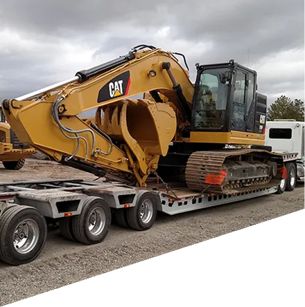Heavy equipment transportation for oversized construction equipment