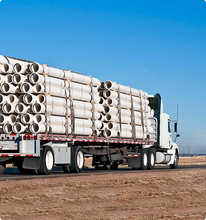 Construction material transportation to active project job sites