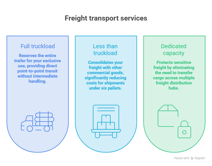 This image discusses how best freight transport services ensure efficiency with different load types.